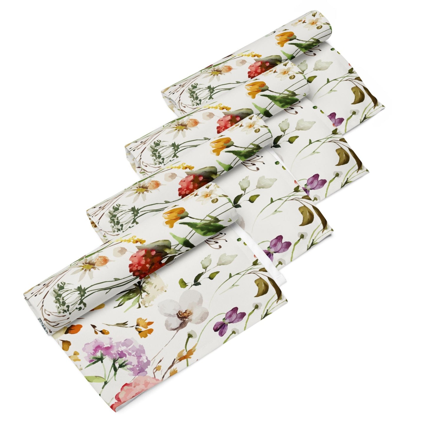 Aquarelle Fleurs sauvages Rouge Floral SERVIETTES | RESSORT24PA01 NPK13
