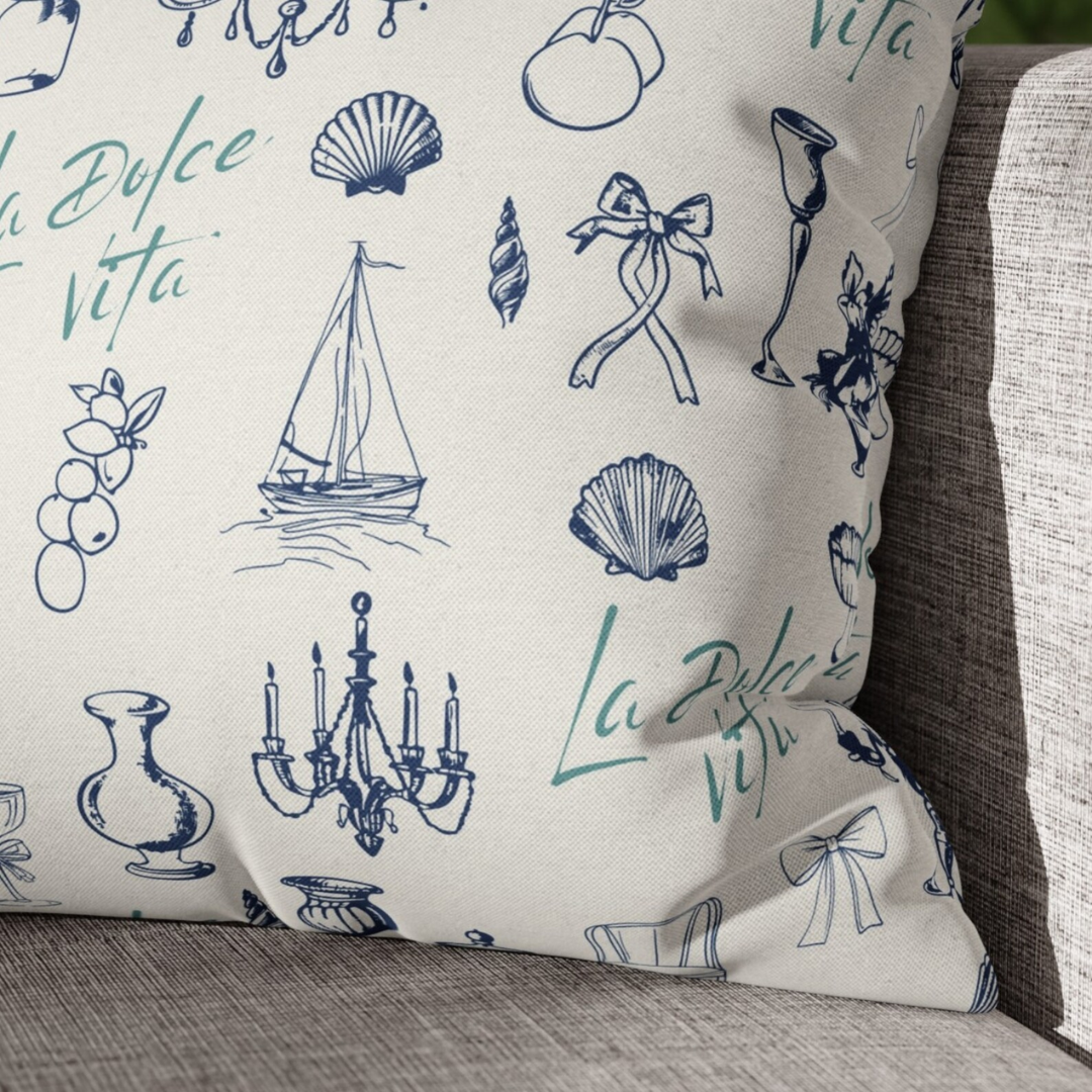 La Dolce Vita Coastal throw pillow from Blue Water songs