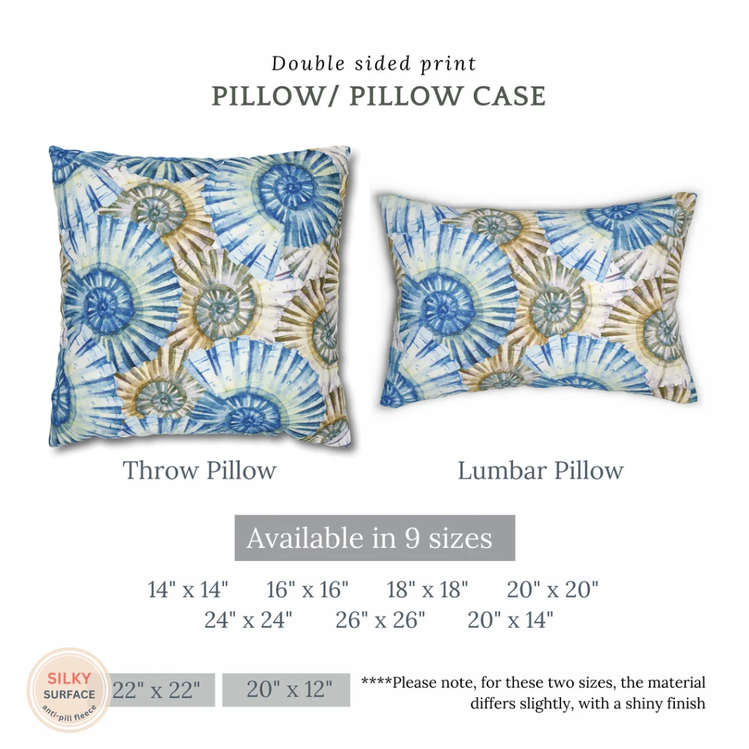 Watercolor Blue Seashells Nautica PILLOW & COVER | SUMMER24
