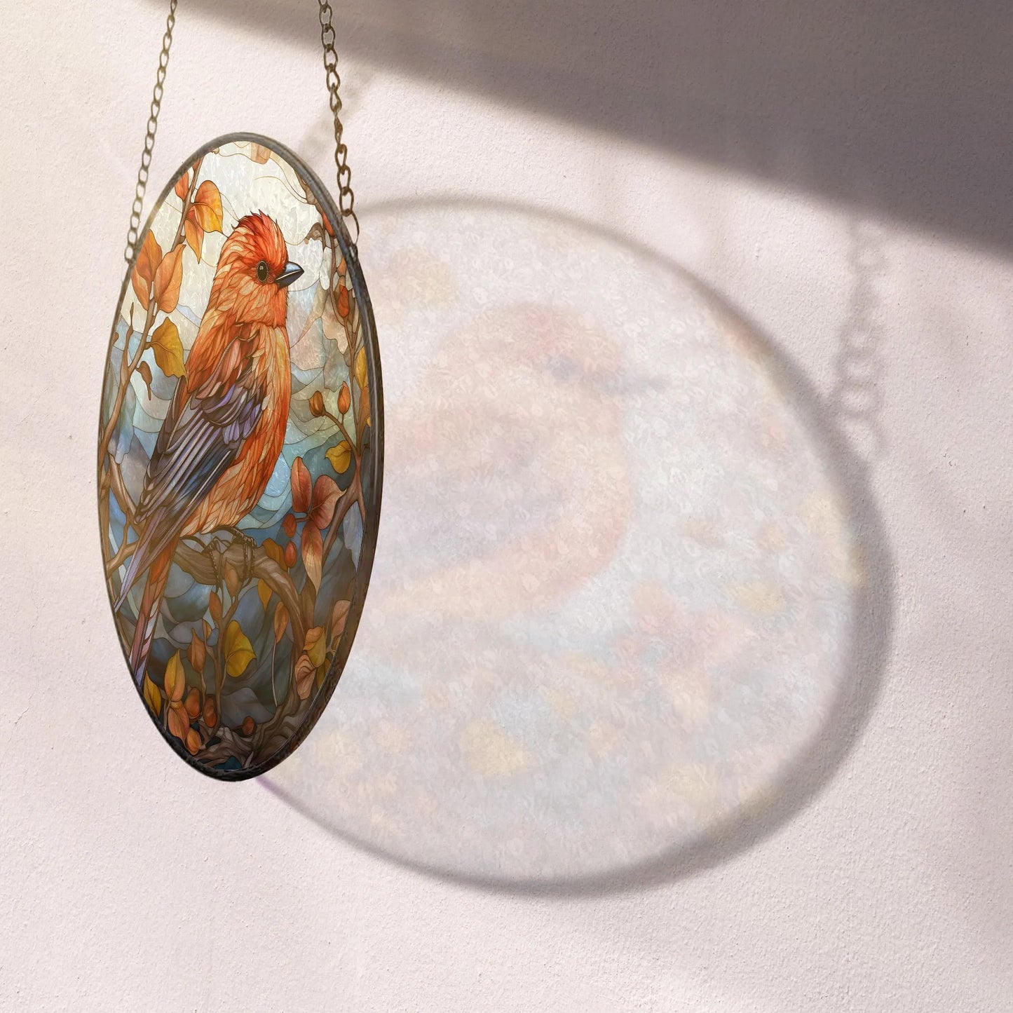 beautiful reflection of a suncatcher on the wall