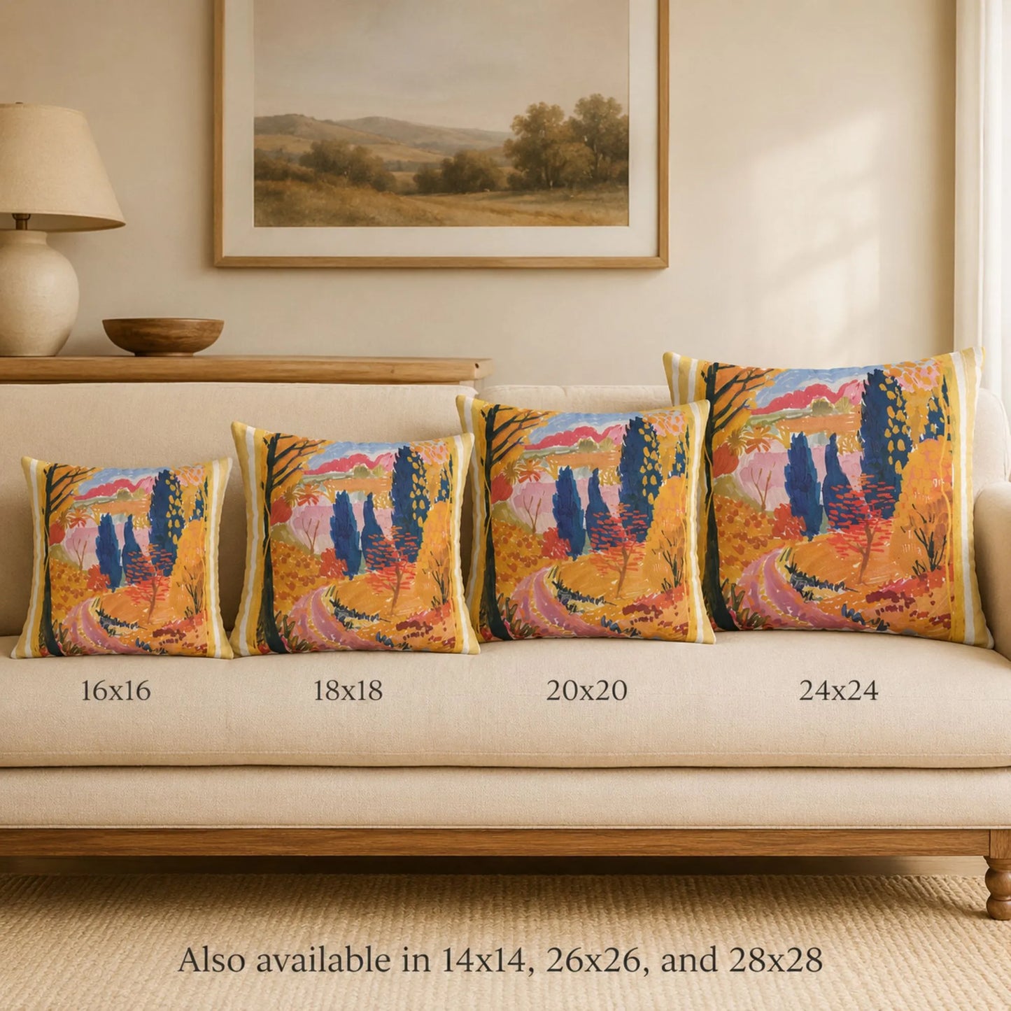Colorful Autumn Road Pillow and Cover