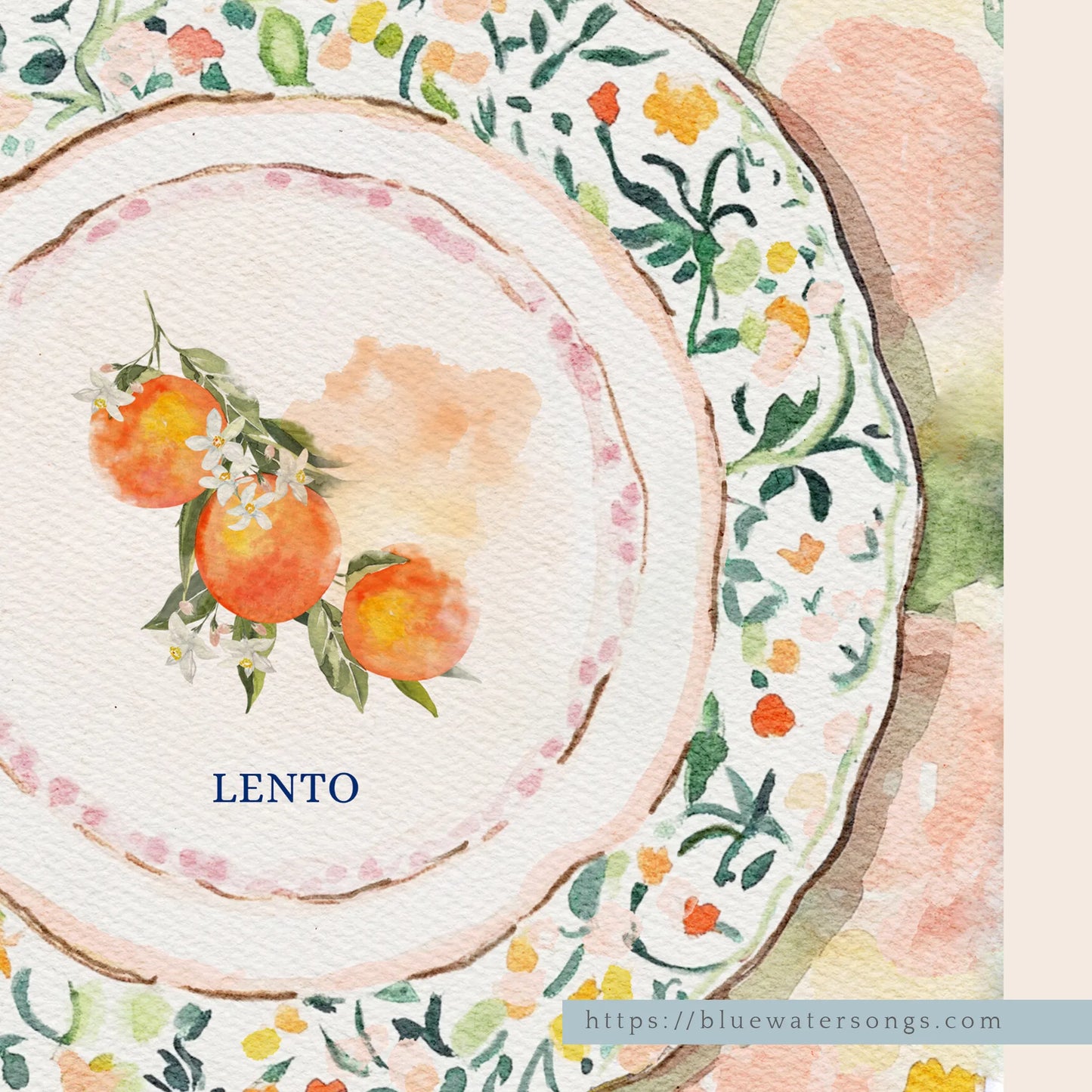 Set of 3 Printable Watercolor Plate Art Prints – Dolce Lucente Lento - DIGITAL DOWNLOAD