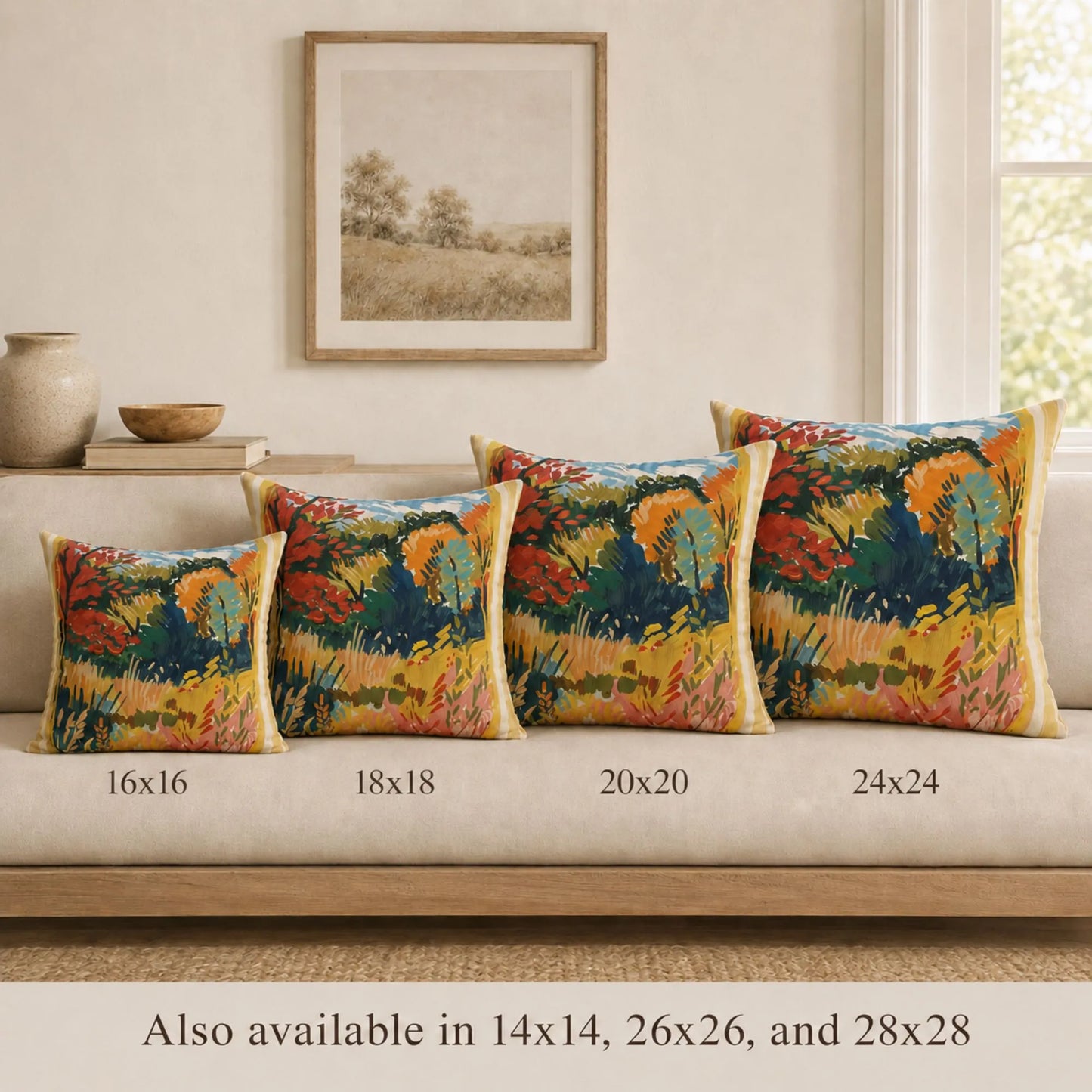 Colorful Fall Landscape Pillow
