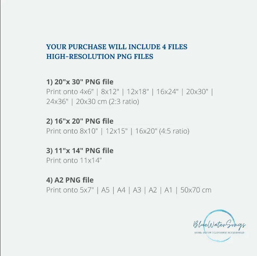 Your purchase will include 4 high-resolution PNG files in various sizes.
