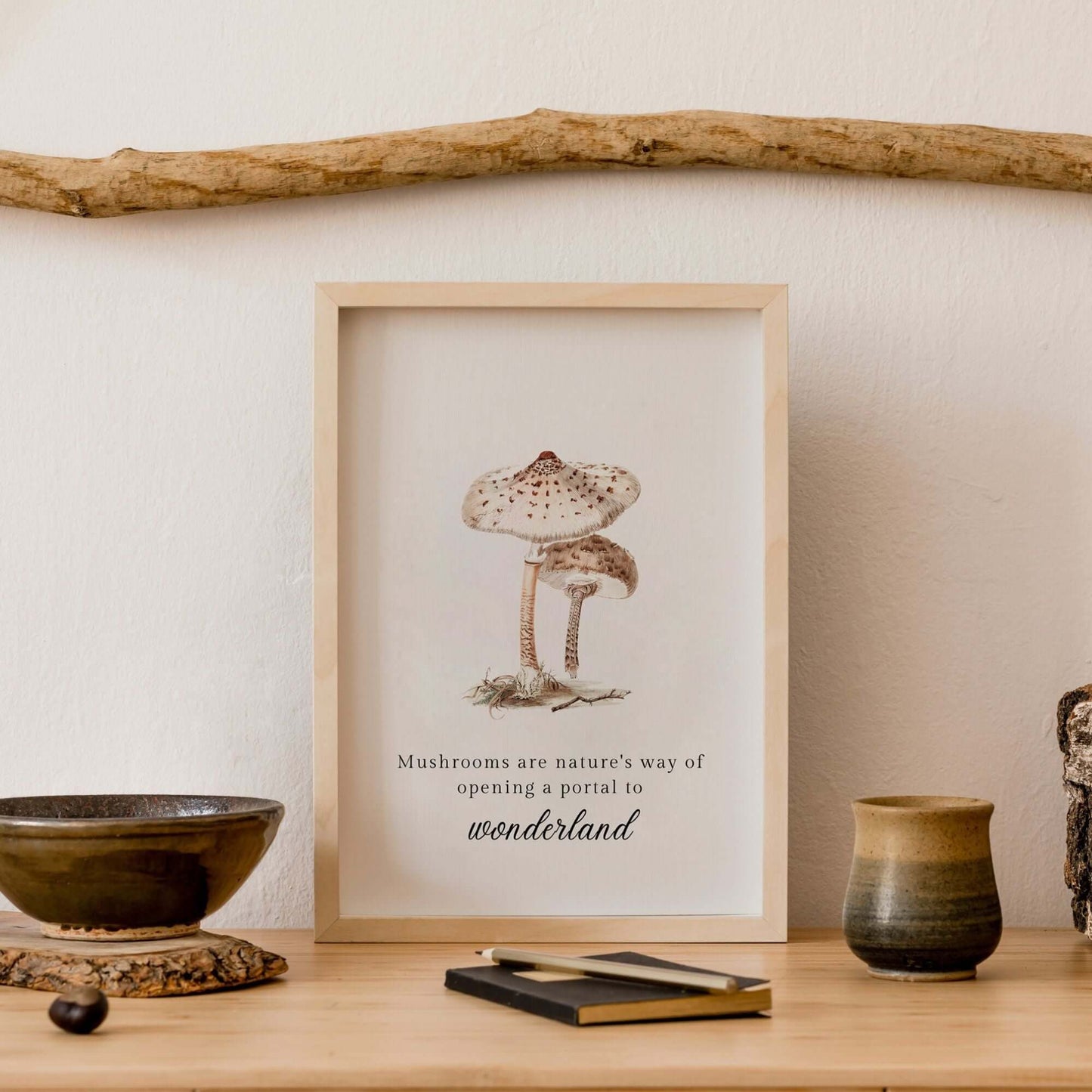 Mushrooms Botanical Vintage Art Print - DIGITAL DOWNLOAD - WOODLAND 6
