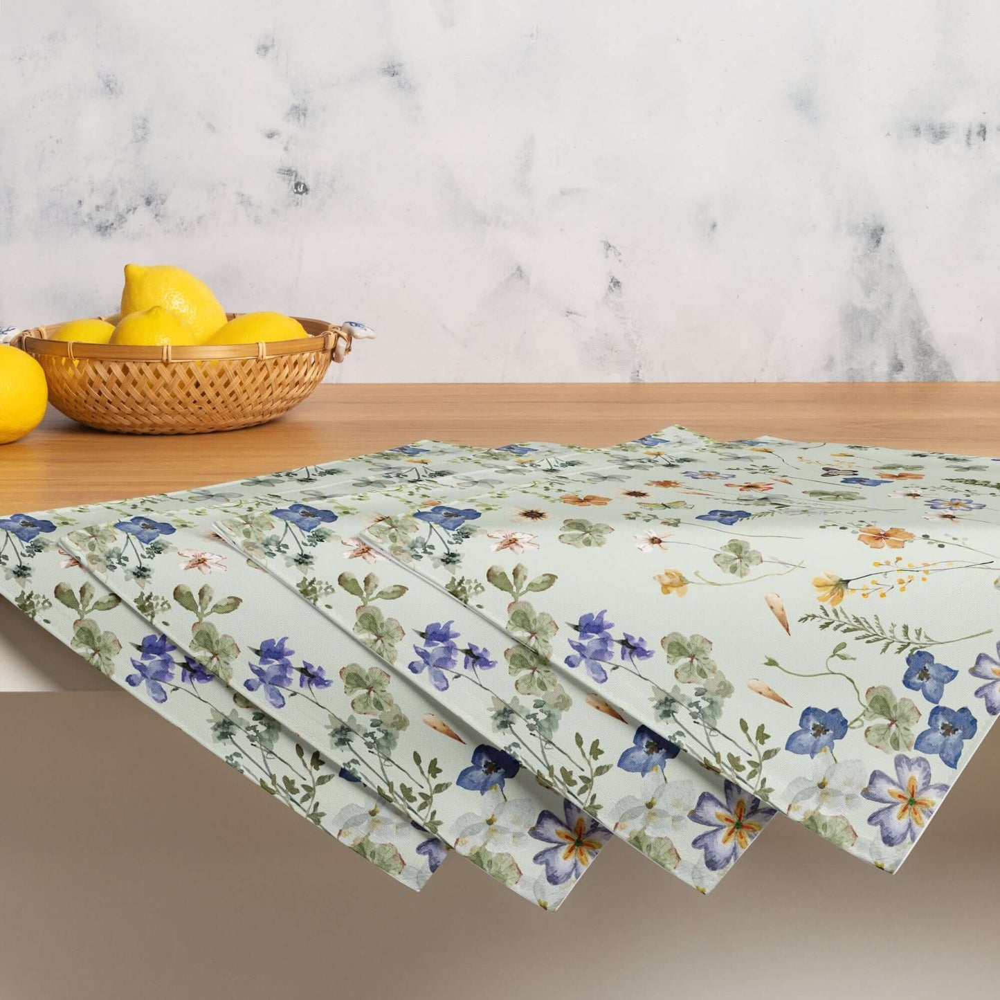 Aquarelle fleurs sauvages séchées Floral PLACEMAT SET- Green Tone | PRINTEMPS24PLM06