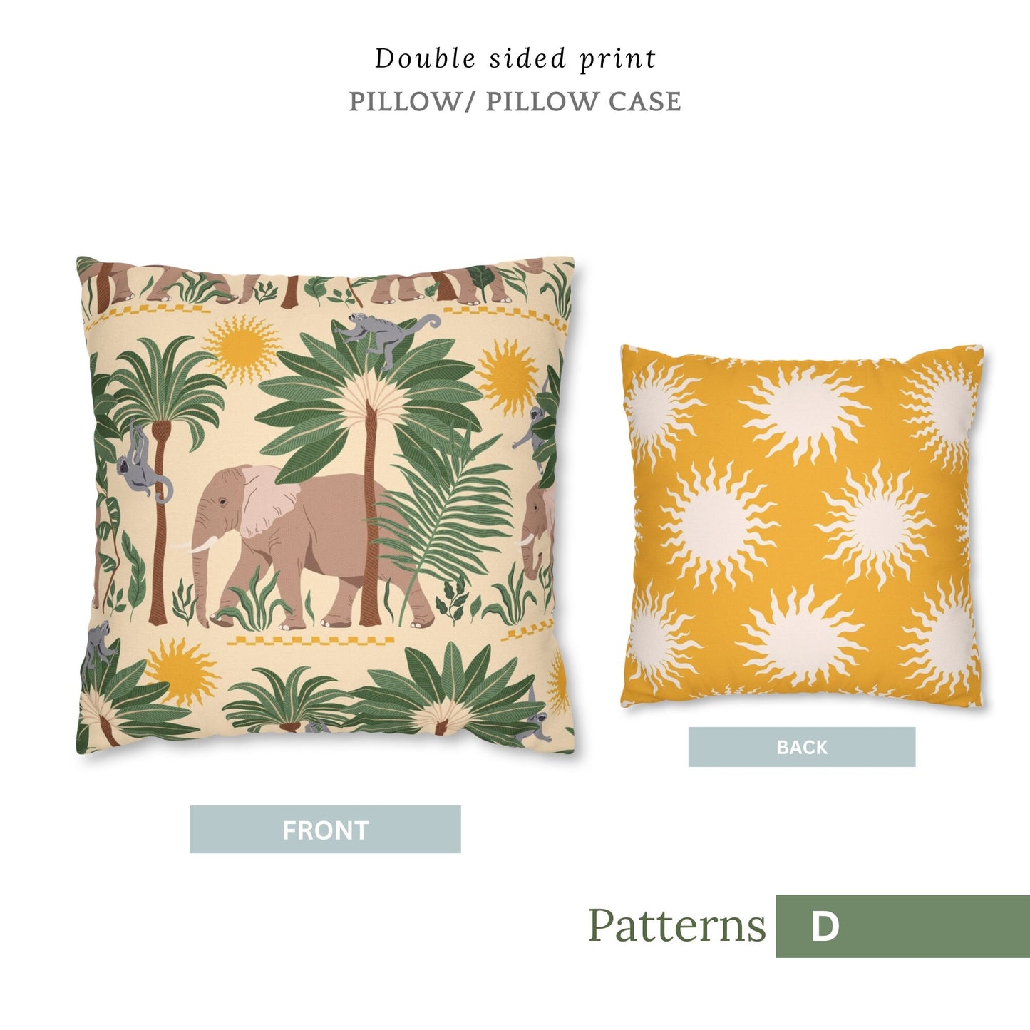 Tropical Monstera Leaves PILLOW & COVER - Botanical Decorative Summer Accent