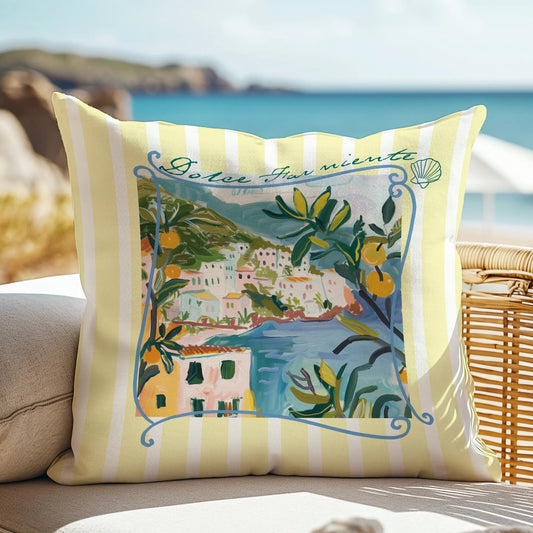 Pillows with stripes for coastal