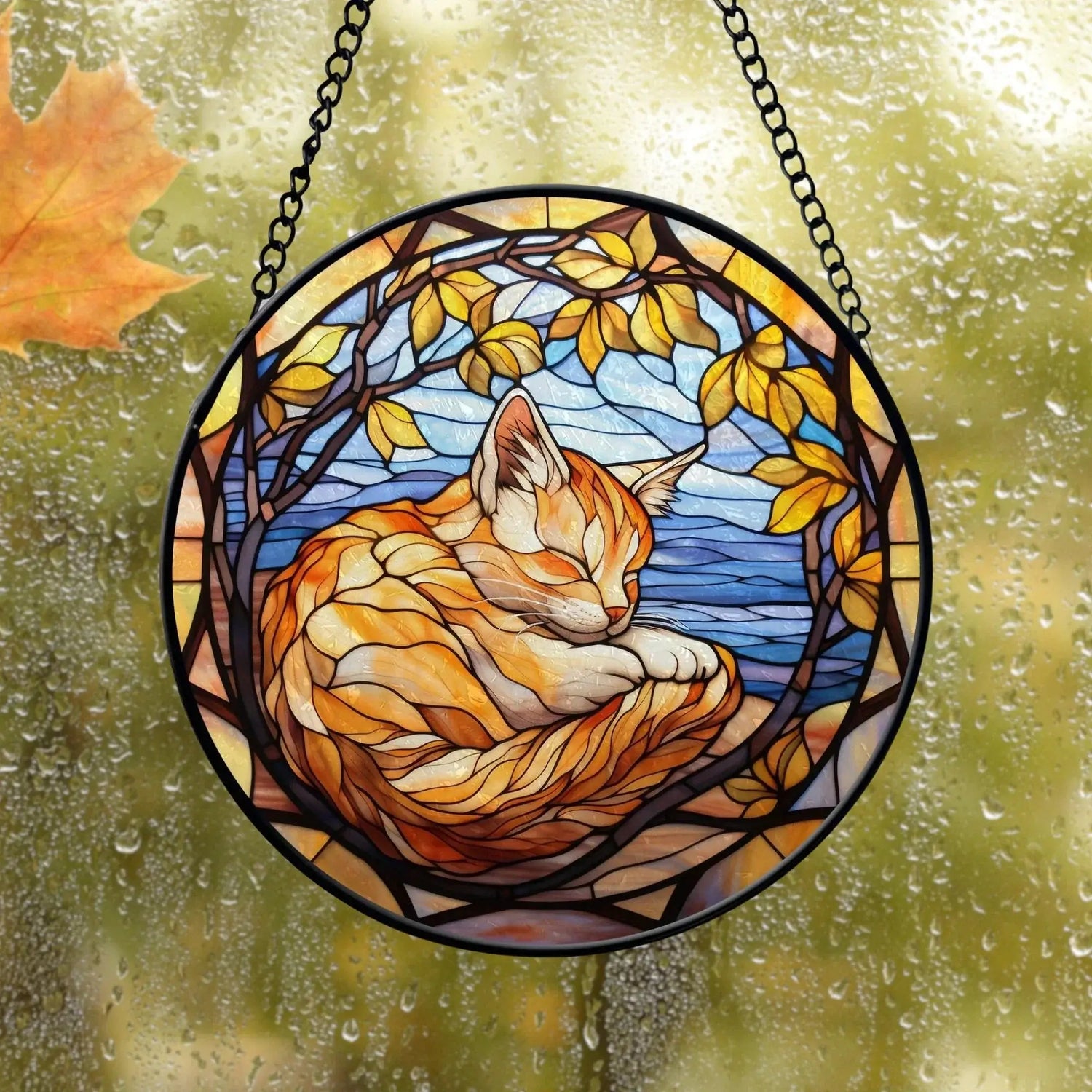 Autumn - Stained Glass ornament