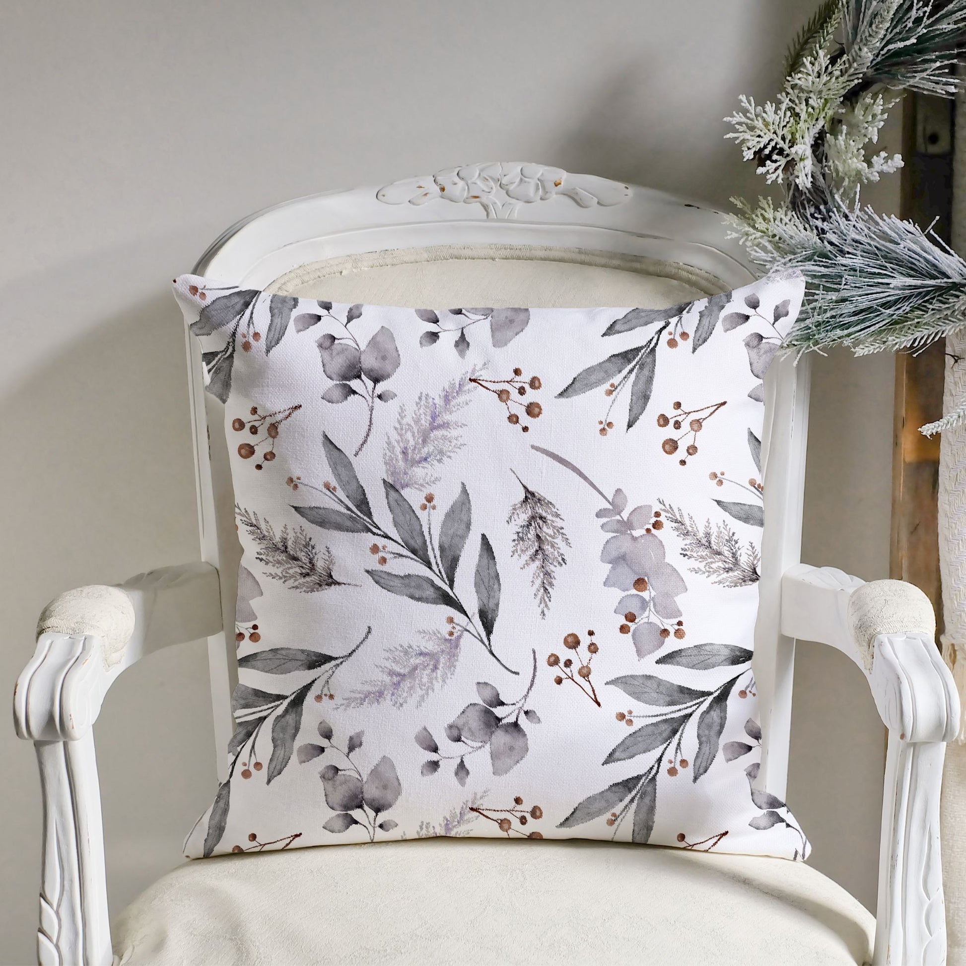 Watercolor Winter Botanical Pillow & Cover | WINTER23PL16