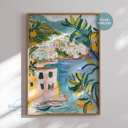 Citron éclectique Italie Summer Coastal Art Print - TÉLÉCHARGEMENT NUMÉRIQUE | ÉTÉ24POT023