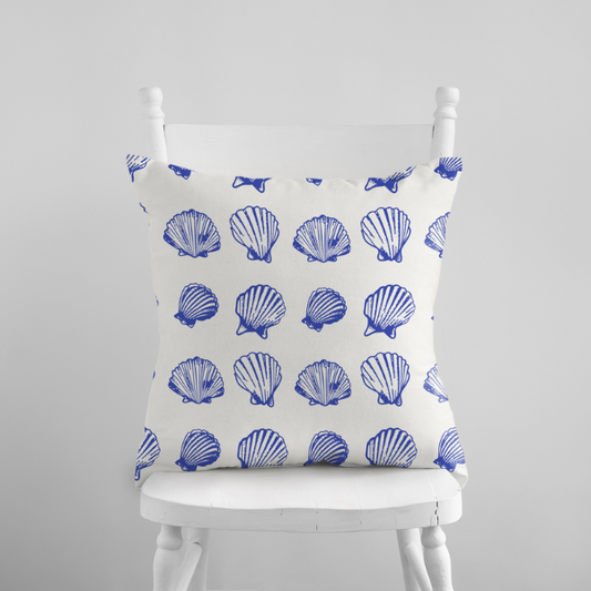 Blue Watercolor Seashell Coastal PILLOW & COVER | SUMMER24PLW09_ seashell