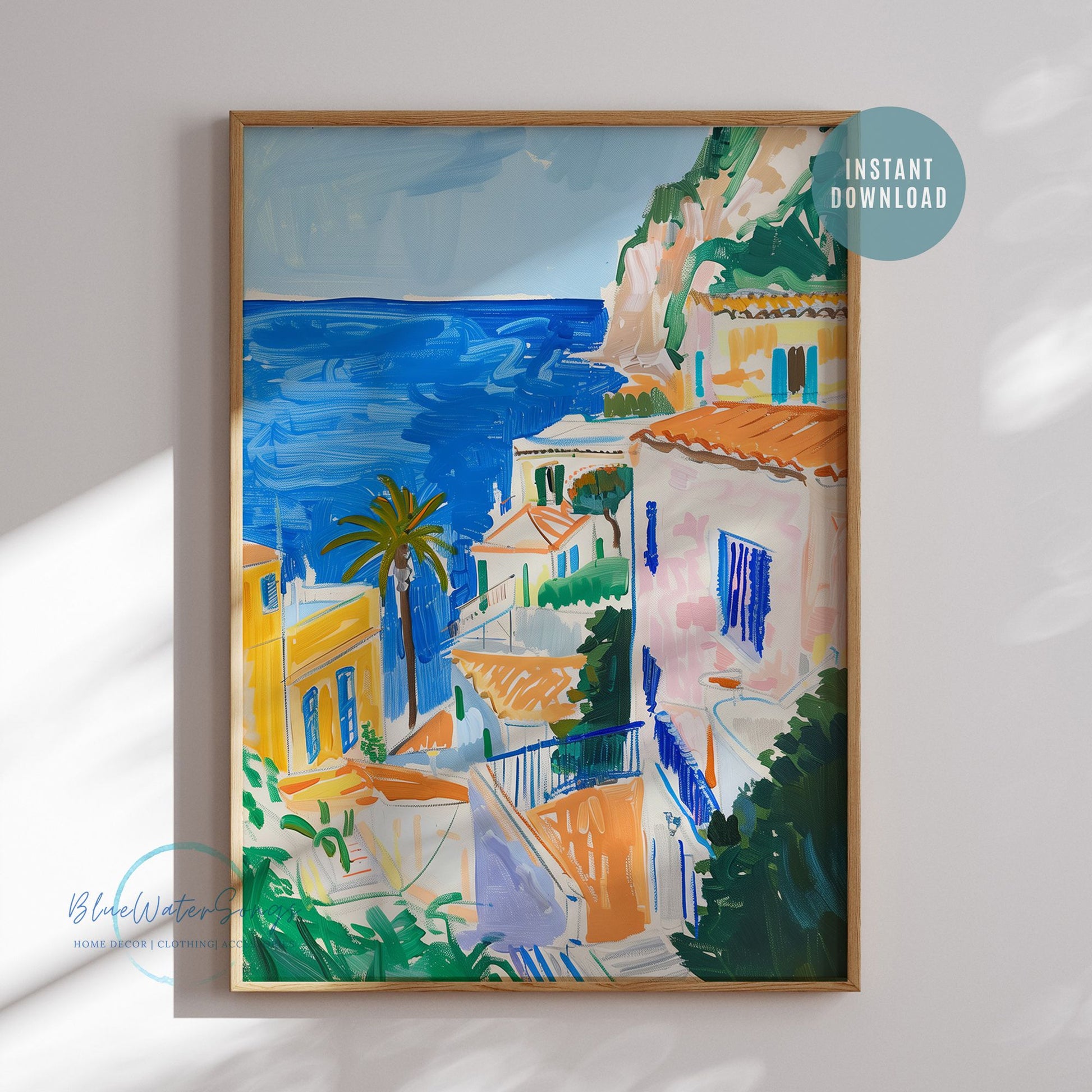 Eclectic style - Amalfi Coastal Art Print from Blue Water Songs