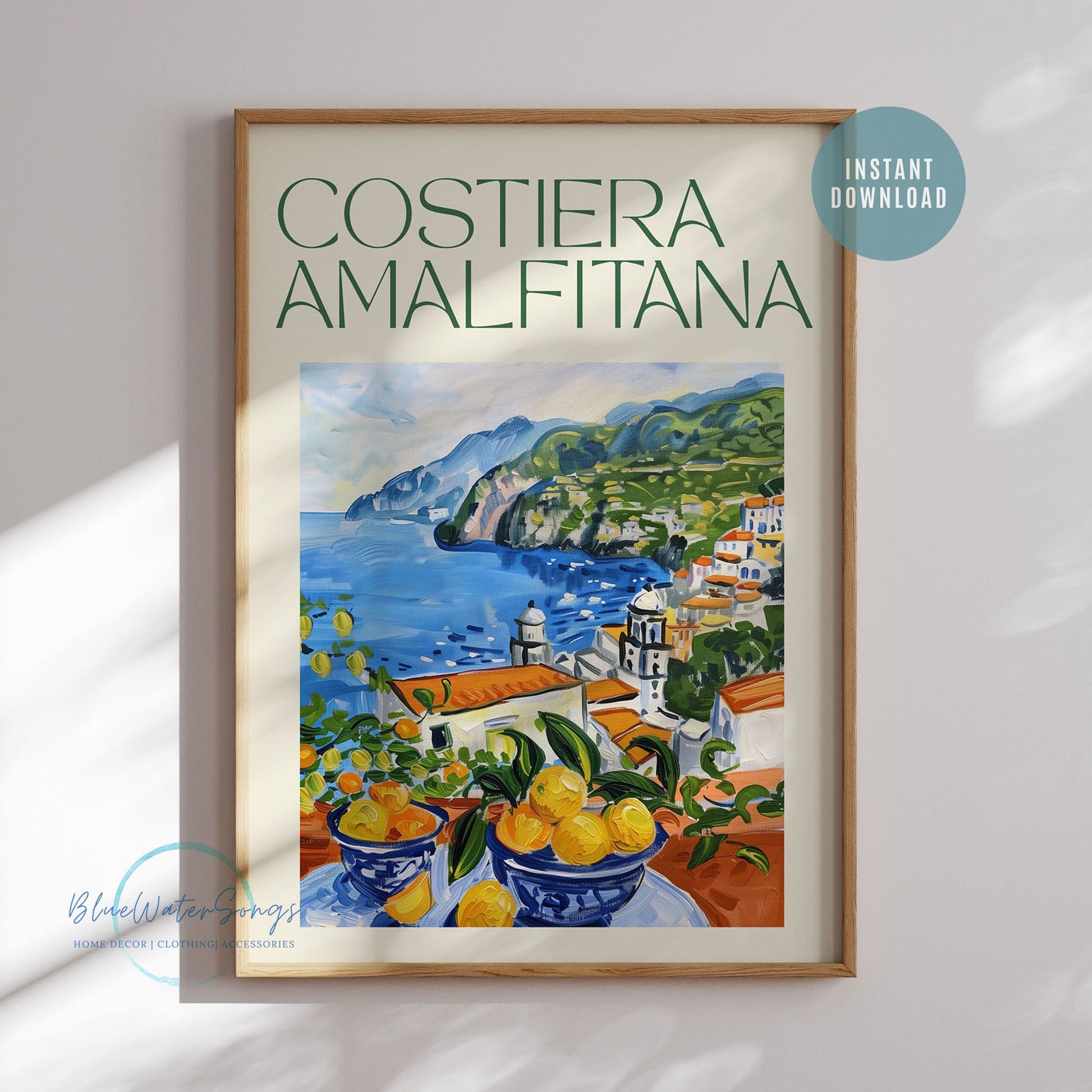 Eclectic Summer Costiera Amalfitana Art Print - DIGITAL DOWNLOAD from Blue Water Songs