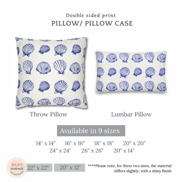 Blue Watercolor Seashell Coastal PILLOW & COVER | SUMMER24PLW09_ seashell