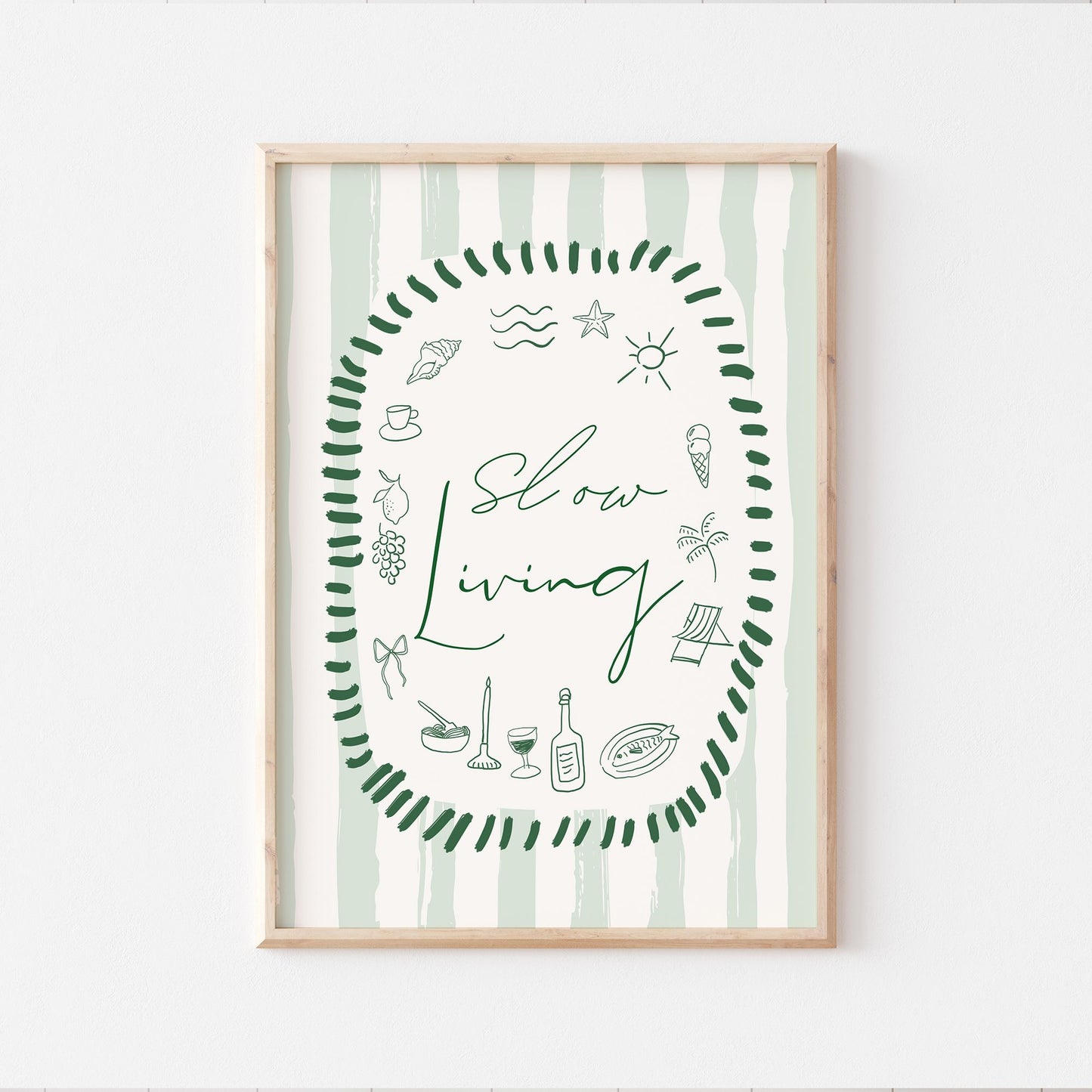Green Slow living Art Print- DIGITAL DOWNLOAD from Blue Water Songs