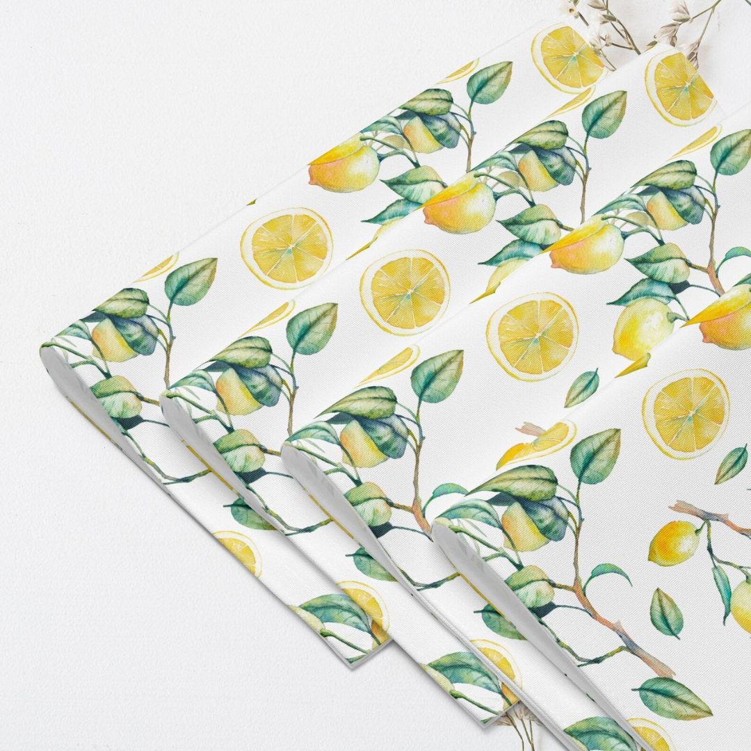 set of 4 placemats with lemon pattern from Blue Water Songs