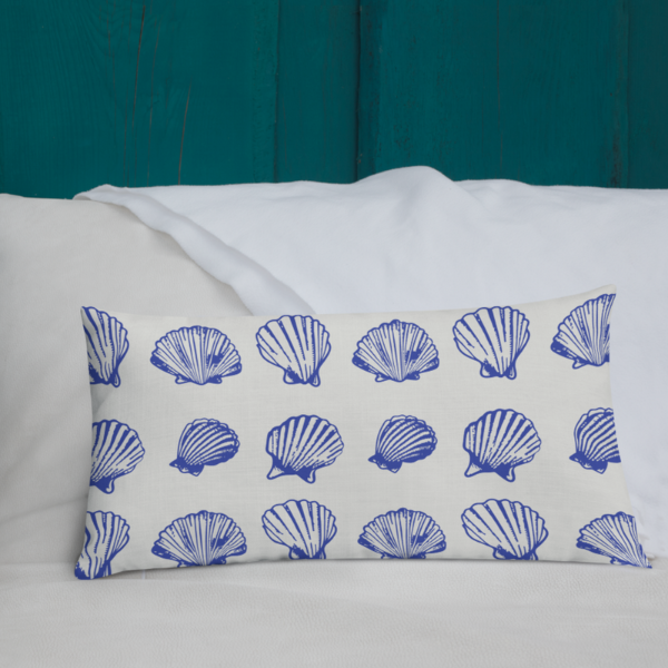 Blue Watercolor Seashell Coastal PILLOW & COVER | SUMMER24PLW09_ seashell