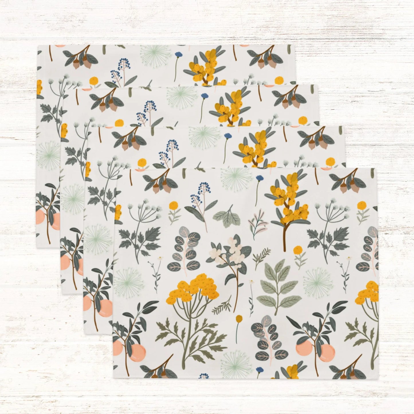 Blue Water Songs Autumn Botanical PLACEMATS set of 4