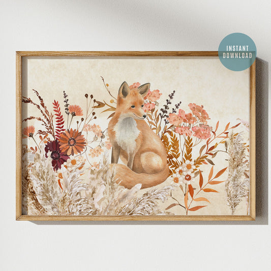 Autumn Fox Art Print - DIGITAL DOWNLOAD from Blue Water Songs