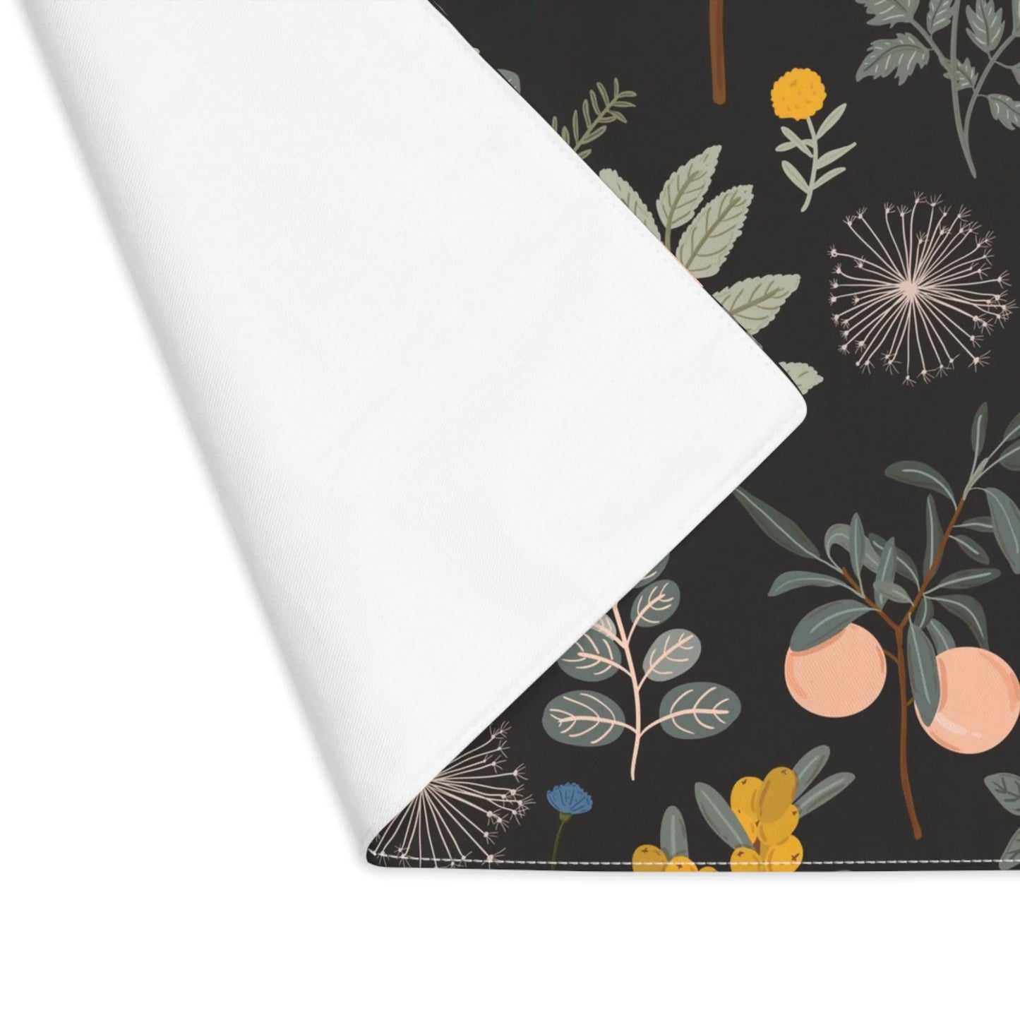 Autumn Botanical PLACEMATS from Blue Water Songs, black color