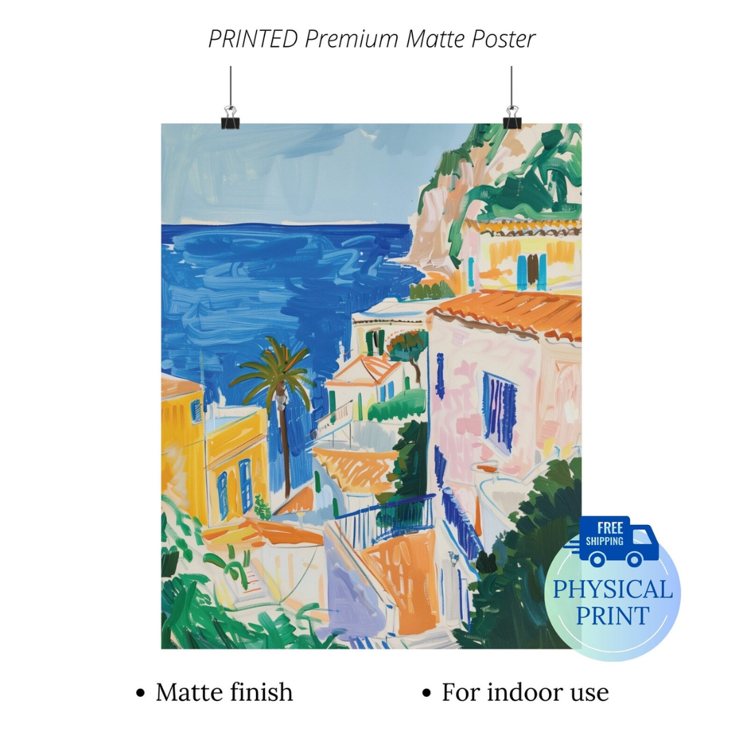 summer italy beach poster printed with premium matte finish