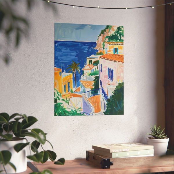 summer italy painting sticking on wall 