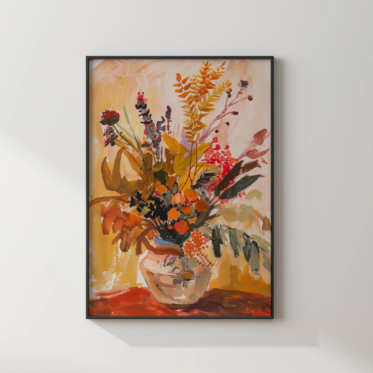 Autumn Wall Art – flower Vase Botanical autumn Print art