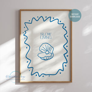 instant download file slow living poster Blue Water Songs