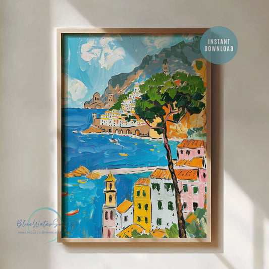 Eclectic Summer Italy Coastal Art Print - DIGITAL DOWNLOAD | SUMMER24POT016