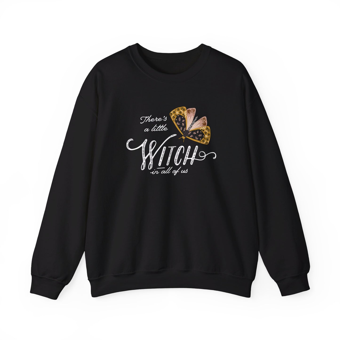 "There's a little witch in all of us" Moth Witch SWEATSHIRTS - black color