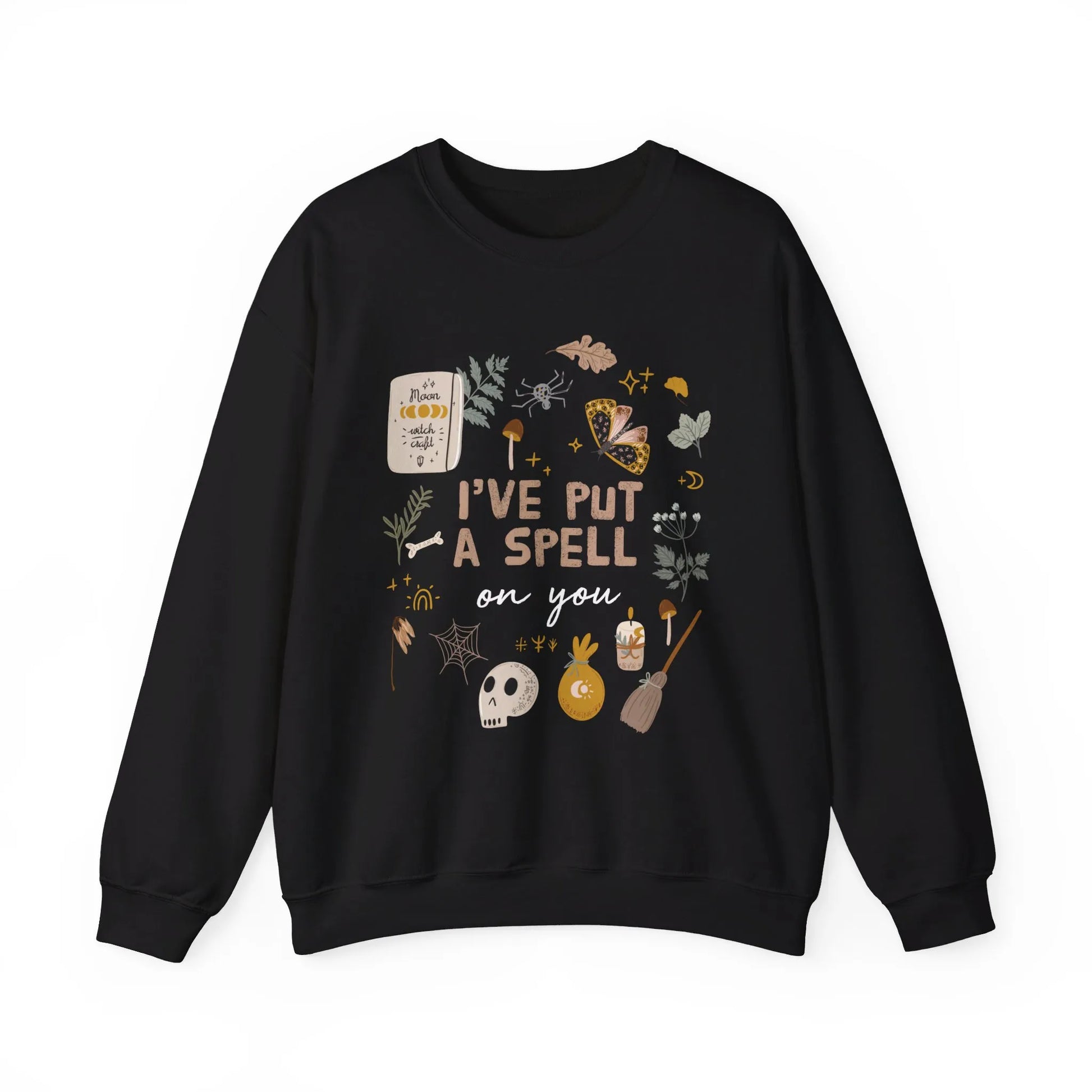 'I put a spell on you' Botanical Witch SWEATSHIRT from Blue Water Songs - Black color