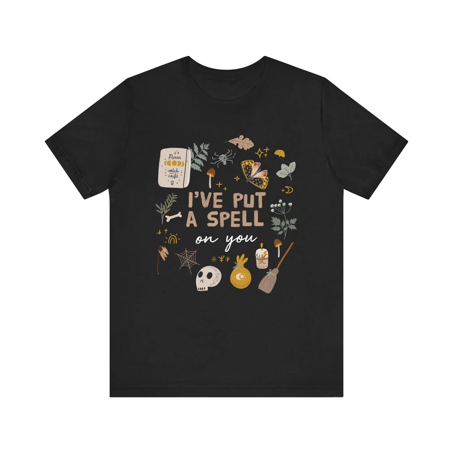 'I Put A Spell On You' Cottage witch T-SHIRT - black color