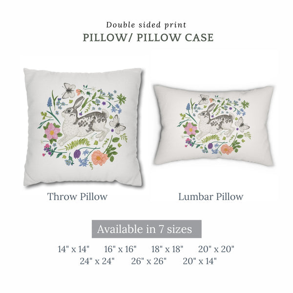 size descriptions of Bunny and Spring meadow PILLOW from Blue Water Songs