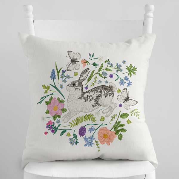 Bunny and Spring meadow PILLOW from Blue Water Songs