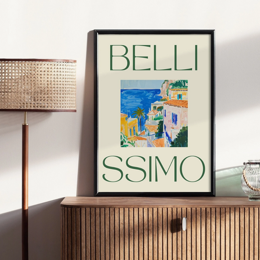 Bellissimo Amalfi coast Matte Printed Poster from Blue Water Songs