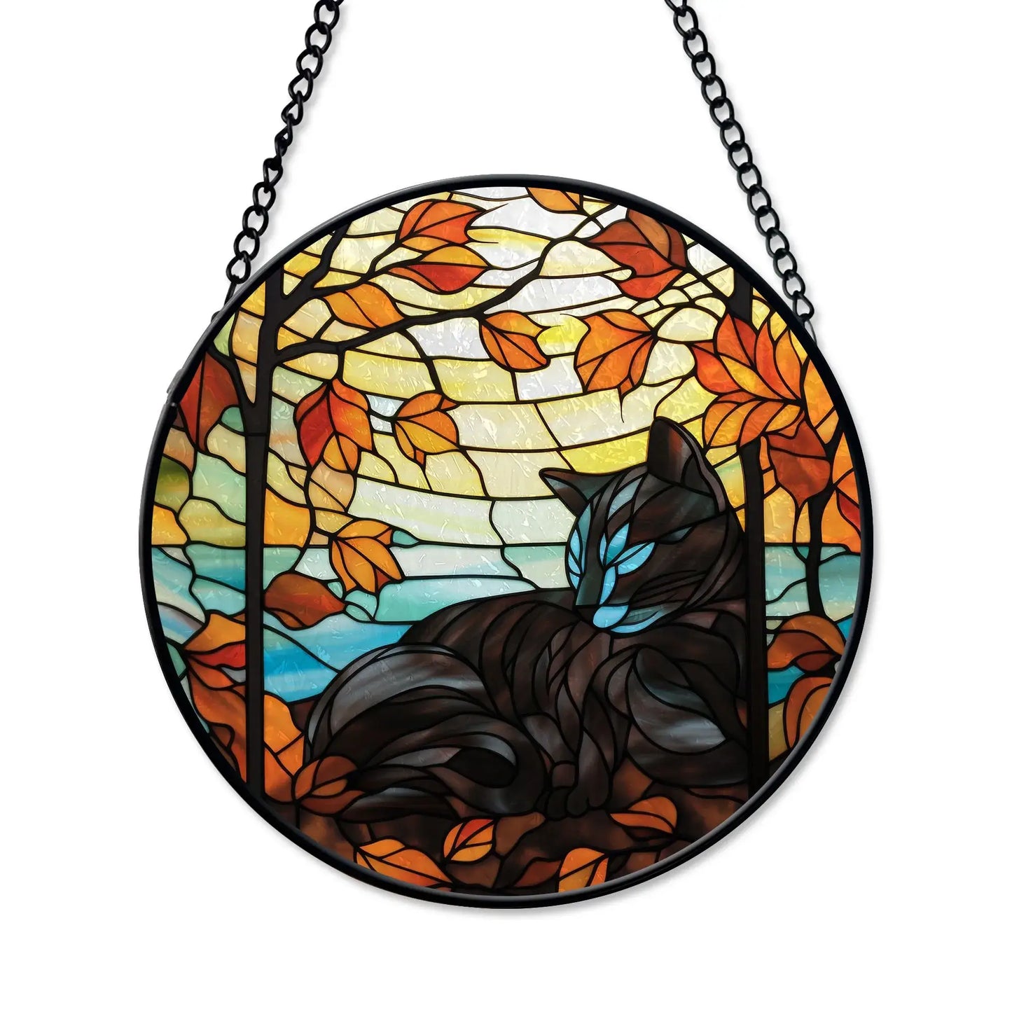 Best gift for Cat lovers - Black Cat stained glass ornament