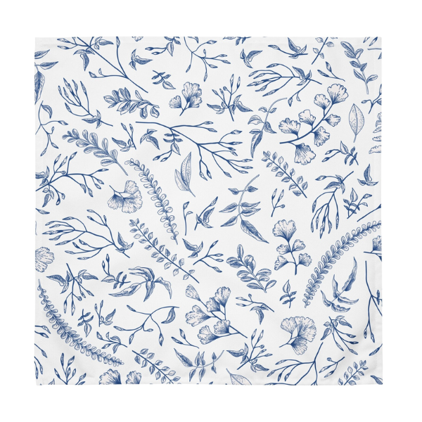 Blue Leaves Floral Cloth NAPKIN Set from Blue Water Songs