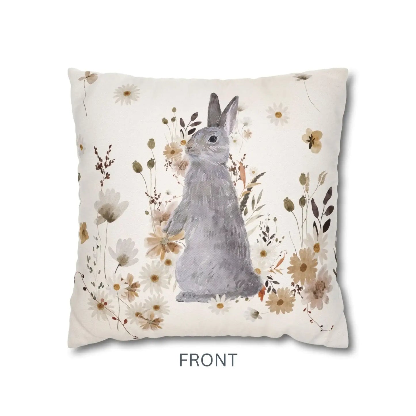 front side of Bunny Fall Pillow Cover