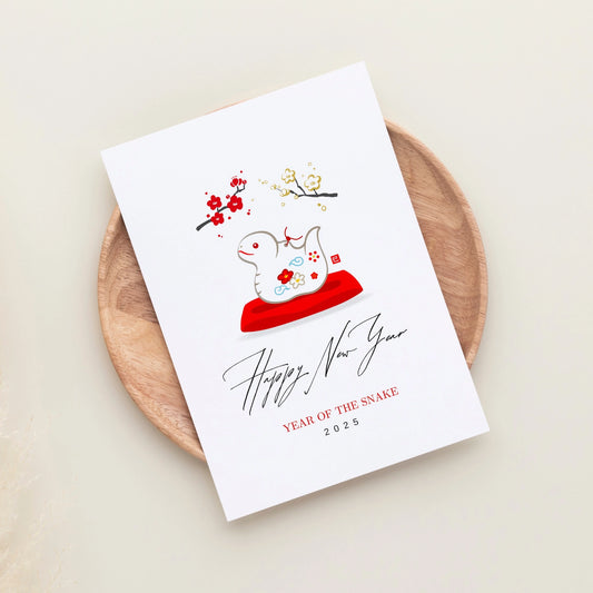 Cute Snake Lunar New Year Card Folded Card| NEWYEAR25CR02