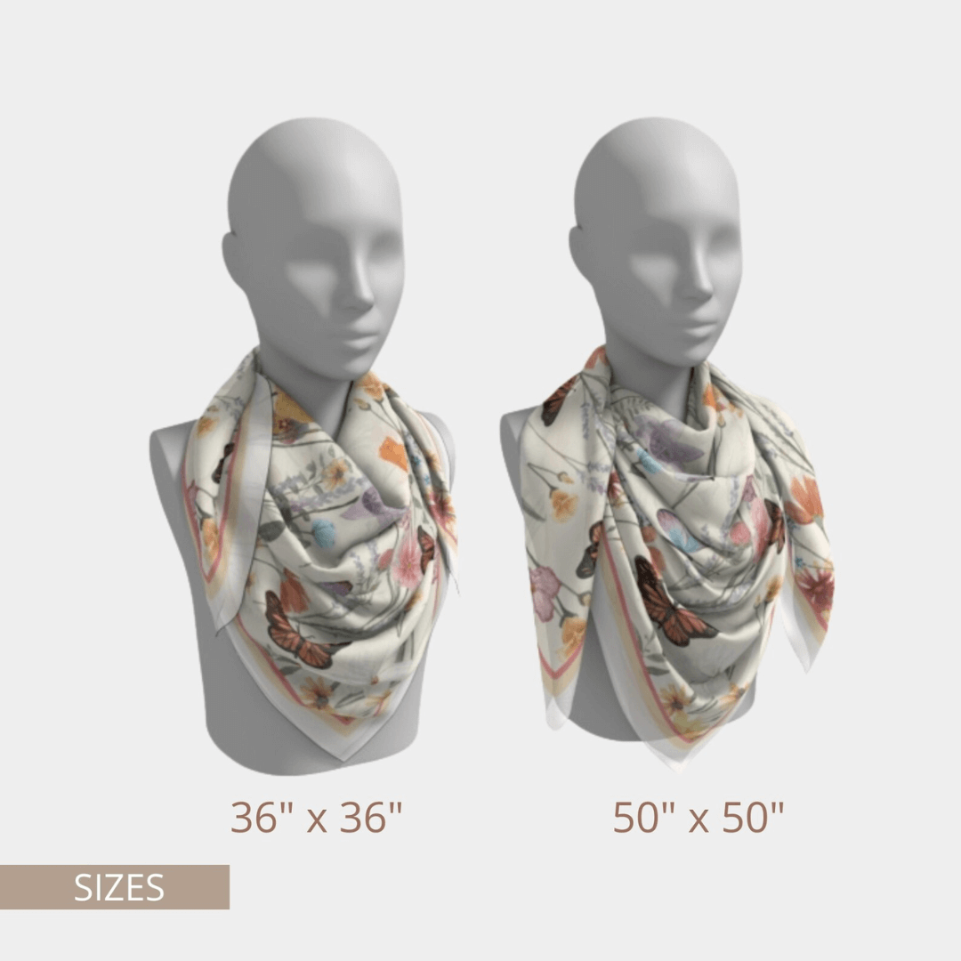 square silk scarf 50"x50" from Blue Water Songs