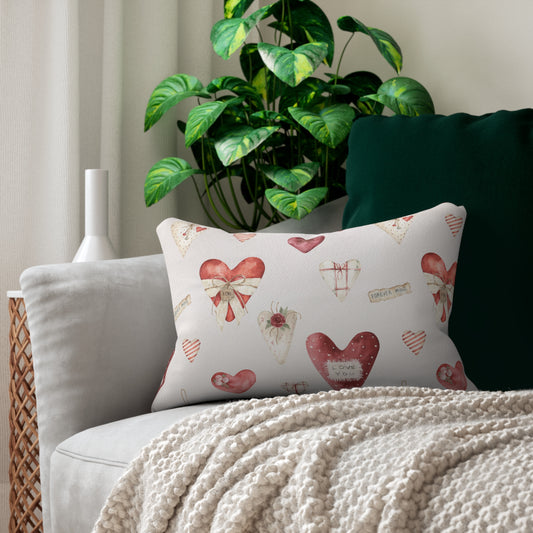 Pink Watercolor Hearts PILLOW & COVER - VALENTINE DECOR