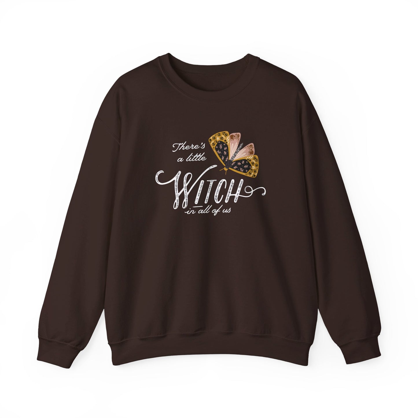 "There's a little witch in all of us" Moth Witch SWEATSHIRTS - dark chocolate