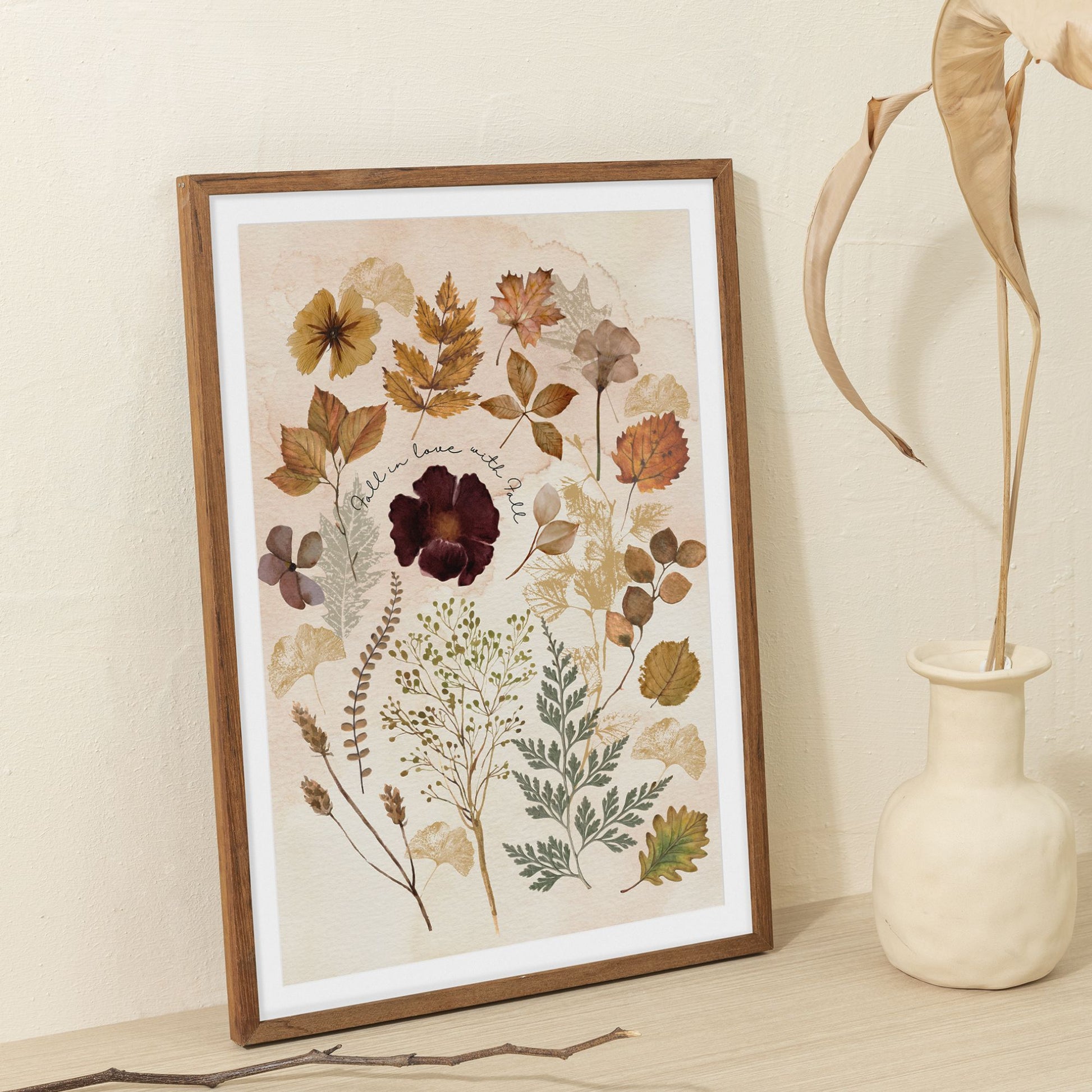 Botanical Fall leaves painting from Blue Water Songs - Fall in love with Fall