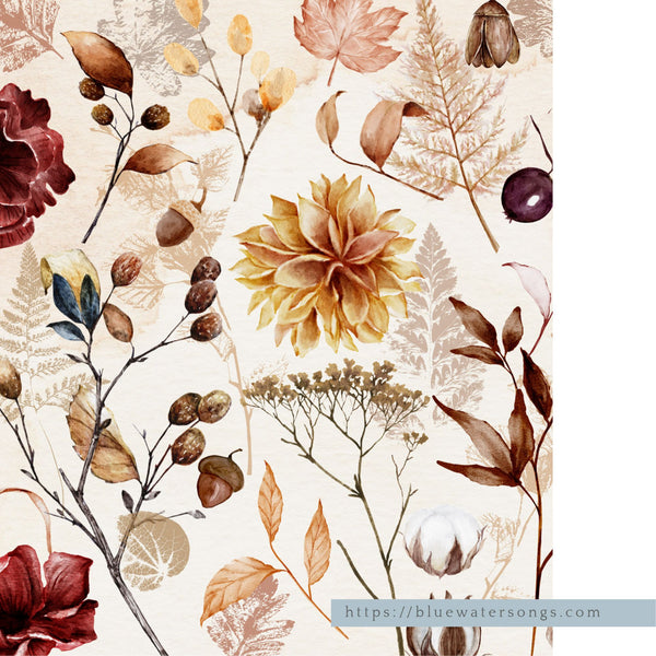 closer up of Fall wildflowers Art Print digital download from Blue Water Songs