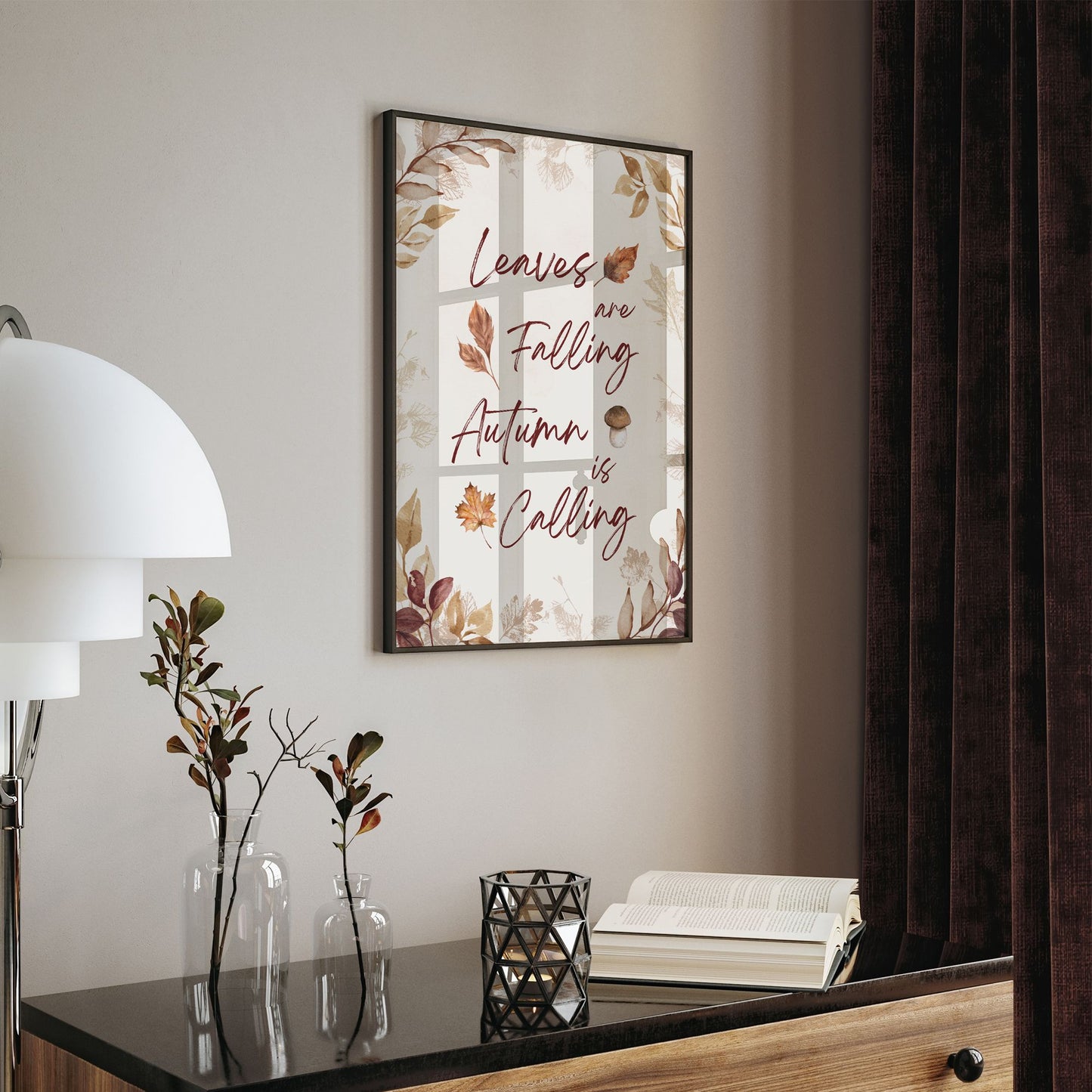 Fall Leaves Watercolor Art Print - Matte Paper Poster