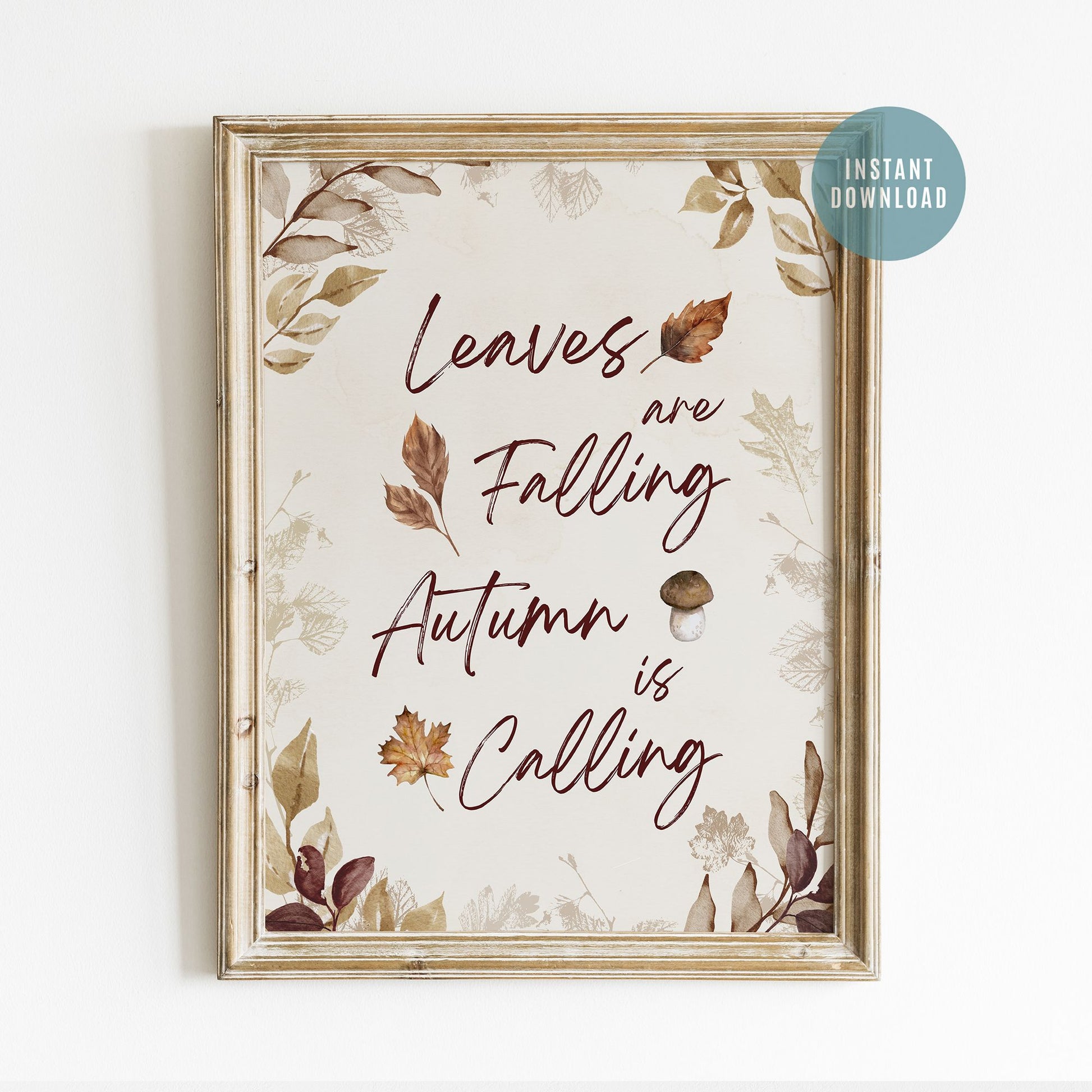 Leaves are Falling Autumn is Calling: Watercolor Fall Art Print from Blue Water Songs