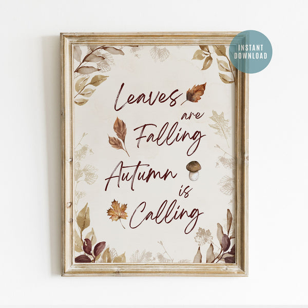 Leaves are Falling Autumn is Calling: Watercolor Fall Art Print from Blue Water Songs