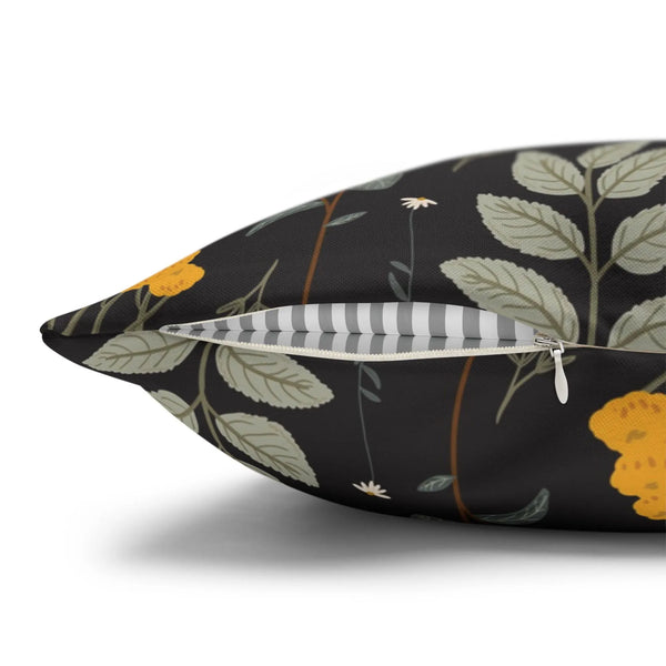 zipper side of Autumn botanical PILLOW from Blue Water Songs 