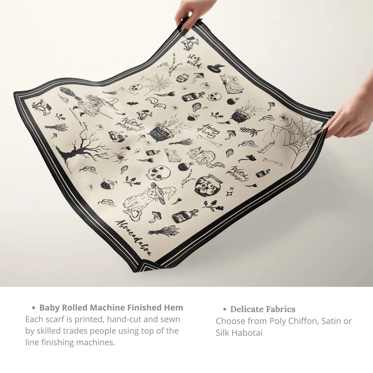 FOULARD En Soie Fleurs Sauvages Botaniques Colorées